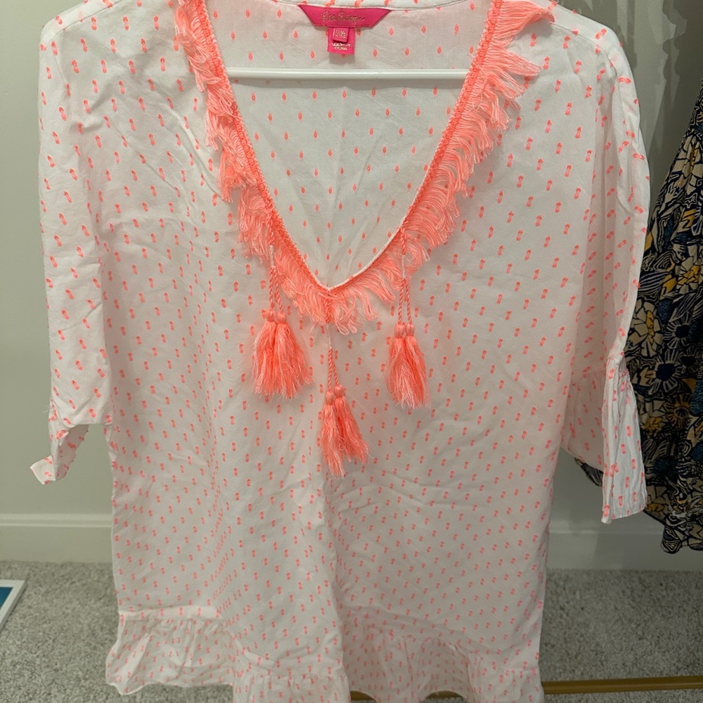 Lilly Pulitzer Kipper Cover-Up in Tangelo - Picture 2 of 4